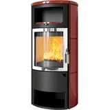 Kaminofen Hark 77 GT ECOplus 5 kW - Ofenkacheln: brillant-rot - Korpus: graphit/verchromt