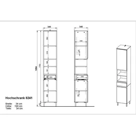 Tchibo Salinas Hochschrank 34 x 190 x 34 cm Kaschmir