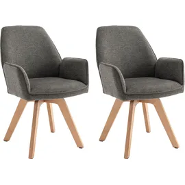 byLIVING Esszimmerstuhl »Tony« (Set) 2 Stk.mit Massivholzgestell eichefarbig, 360 Grad drehbar, hoher Sitzkomfort