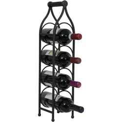 BISCOTTINI INTERNATIONAL ART TRADING BISCOTTINI Weinflaschenhalter 46 x 24 cm – Schmiedeeiserner Tischflaschenhalter – Küchen-Weinregal – Thekendisplay – Weinkeller Schwarz