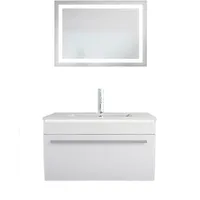 AcquaVapore Badmöbel Set Gently 3 V1 Weiß MDF Waschtisch