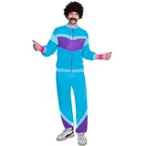 amscan 9905146, blau, teilig 80er-Jahre-Kostüm-Set für Herren, Standardgröße für Erwachsene, 2 Stück, Standard: 40-42"