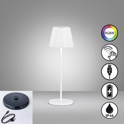 FHL LED-Akku-Tischleuchte "Cosenza 2.0" 2,5W 827 + RGB IP44 Weiß mit Ladestation