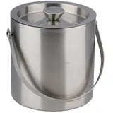 Alpina Eiseimer Edelstahl Ø15,5xH15,5 cm - Doppelt isolierter Eiskübel mit Deckel und Griff - 670g Eisbehälter für Party, Barbecue und Zuhause