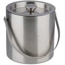 Alpina Eiseimer Edelstahl Ø15,5xH15,5 cm - Doppelt isolierter Eiskübel mit Deckel und Griff - 670g Eisbehälter für Party, Barbecue und Zuhause