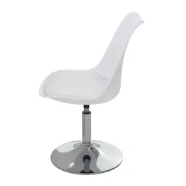 Mendler 2er-Set Drehstuhl Malmö T501, Stuhl Küchenstuhl, höhenverstellbar, Kunstleder ~ weiß, Chromfuß