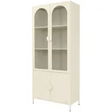 ML-Design Vitrinenschrank 80 x 185 x 40 cm Creme