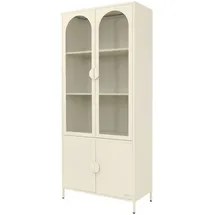ML-Design Vitrinenschrank 80 x 185 x 40 cm Creme