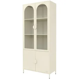 ML-Design Vitrinenschrank 80 x 185 x 40 cm Creme
