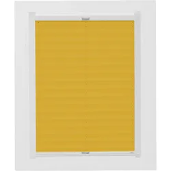 Dachfensterplissee SUNLINES "Young Style Energy Saving", gelb (senfgelb, weiß), B:117,30cm H:121,50cm, Obermaterial: 100% Polyester, Plissees, mit Energiespareffekt, mit Führungsschienen