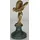 Casa Padrino Luxus Briefbeschwerer Skulptur Frau mit Flügeln Gold / Grün 7 x 8 x H. 16 cm - Elegante Bronze Figur mit Marmorsockel - Schreibtisch Deko - Luxus Deko - Deko Accessoires