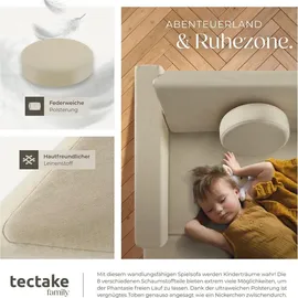 Tectake tectake® Spielsofa, 8-teilig, flexible Anordnung, Leinenbezüge, abnehmbar und waschbar, stapelbar