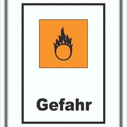 HB-Druck Schild Gefahrensymbol Brandfördernd Gefahr Brand hochkant A0 (841x1189mm)