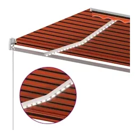vidaXL Automatische Markise mit LED & Windsensor 4,5x3 m Orange Braun