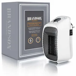 Brandson Steckdosen Heizlüfter mit Fernbedienung & Timer, 400W Heizlüfter, Überhitzungsschutz, Automatische Abschaltung, Weiß
