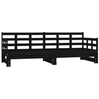 VidaXL Tagesbett Ausziehbar Schwarz Massivholz Kiefer 2x(90x190) cm