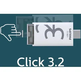 Philips USB 3.2 32GB Click Series Gen 1 USB-C