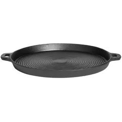 Robuste Gusseisen-Pfanne, schwarz, für alle Herdarten inkl. Induktion, ideal zum Braten und Grillen Ø 35 cm