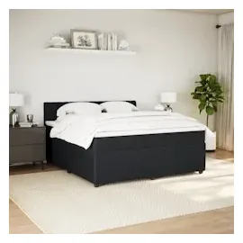 vidaXL Boxspringbett mit Matratze Schwarz 180x200 cm Samt