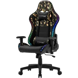 ML-Design Gamingstuhl mit RGB Beleuchtung & Bluetoothboxen Schwarz/Camouflage aus Kunstleder