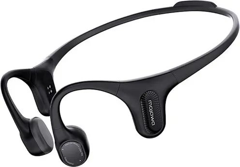 Mojawa Aerra Bone Conduction Sport Headphones, IP67 Waterproof Workout Earphones, Open-Ear, Wireless Bluetooth with Mic, Secure and Comfortable for Running and Cycling, Black