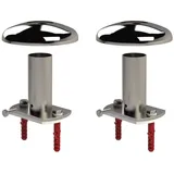 well2wellness® Poolleiter Flanschbefestigung aus Edelstahl V4A Ø40mm (Paar) / Modell 66 (664422)