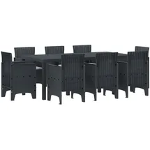 vidaXL Garten Essgruppe 9 pcs Anthrazit Poly Rattan