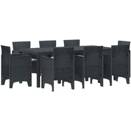 vidaXL Garten Essgruppe 9 pcs Anthrazit Poly Rattan