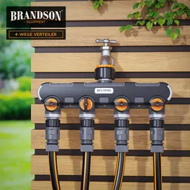 Brandson 4-Wege Wasserverteiler 2er-Set orange/schwarz