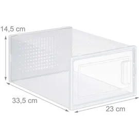 Relaxdays Schuhbox 12er Pack 1-tlg. Transparent/Weiß