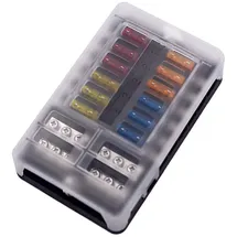 Offgridtec 12-Fach Sicherungshalter für KFZ Flachsicherung mit LED Anzeige