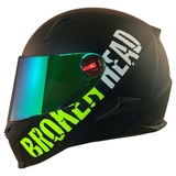 Broken Head BeProud Grün Motorradhelm + Grün Verspiegeltes Visier (Größe L)