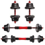 CCLIFE Hanteln Set 2er Kurzhanteln Langhanteln verstellbar 30 kg Hantelset professionell Dumbbell mit Verbindungsstahlrohr Gewichten