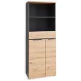 Innostyle Aktenschrank Memphis Holzoptik Eiche Artisan / Graphit