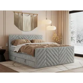 MKS Boxspringbett mit Bettkasten - grau - Maße (cm): B: 161 H: 110