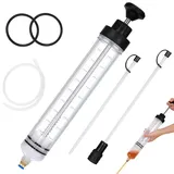 Herbst 500ml Ölabsaugpumpe mit Schlauch, Ölpumpe Handpumpe mit Füllstandanzeige Manuelle Ölabsaugspritze für Ölwechsel Getriebeöl Bremsflüssigkeit Universal Absaugpumpe für Auto Motorrad Rasenmäher