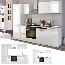 Vicco Küchenzeile Optima 270 cm Weiß hochglänzend