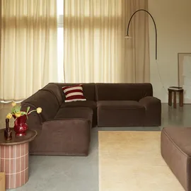 Tikamoon Quinto - Modulares Ecksofa aus braunem Stoff, 3 Sitzer