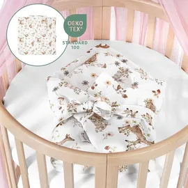 Waldin Babybett OWAL Kinderbett 7in1 mit Matratze, mitwachsendes Kinder-Bett