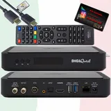 DIGIQuest TiVuSat Smartcard Schwarz + DIGIQuest Q99 4K UHD H.265 S2+T2 Combo Receiver - tivùsat zertifiziert (bereits aktiviert), HEVC HDR, Rai Mediaset LA7, PVR ready, LAN, inkl. HDMI Kabel