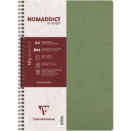 Clairefontaine 781453C Spiralbuch (DIN A4, 21 x 29,7 cm, Age Bag liniert mit Rand, 50 Blatt) 1 Stück grün