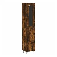 VidaXL Highboard Räuchereiche 34,5x34x180 cm Holzwerkstoff Vidaxl