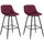 Woltu Barhocker 2er Set Samt Metall 2er Set Bordeaux