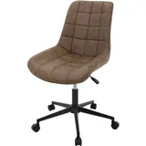 ML-Design Bürostuhl Braun, Kunstleder Sitzfläche, Metallgestell, Polsterstuhl mit Rückenlehne, höhenverstellbar, 360° Drehstuhl mit 5 Rollen - Braun