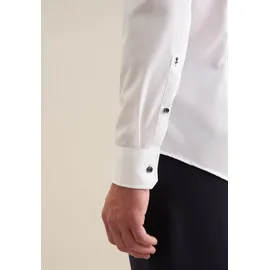 Seidensticker Businesshemd "Schwarze Rose", Herren, Gr. L (41), verlängerte Ärmellängen, weiß, 100% Baumwolle, unifarben, tailored fit, 2-Knopf-Manschette, Hemden, Shaped 1/1 Extra lang Kentkragen Uni