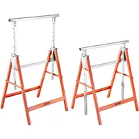 Vevor Teleskop Arbeitsbock, 2er-Pack, Gerüstböcke, 200 kg Tragkraft, Unterstellbock, 800–1300 mm höhenverstellbar, mit rutschfesten Fußpolstern, für Holzarbeiten, Tischler & Bauunternehmer