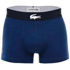 Lacoste Herren Boxershorts, 3er Pack - Trunks, Big Croc Print, Cotton Stretch Dunkelblau/Grau M