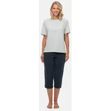 SCHIESSER Schlafanzug Organic Cotton in Blau gepunktet / Grau | Gr.: 46