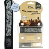 kda Mückenschutzarmbänder für Erwachsene Dark Edition - Sicherer Mückenschutz - Karo & Blätter Design - Nylon (Blätter)