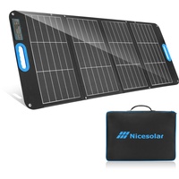 Nicesolar Solarpanel Faltbar 100W Solarmodul für Tragbare Powerstation Solargenerator, Solar Ladegerät mit USB-A&C PD 65W für Laptop Handy Tablet Powerbank Garten Camping Outdoor Abenteuer